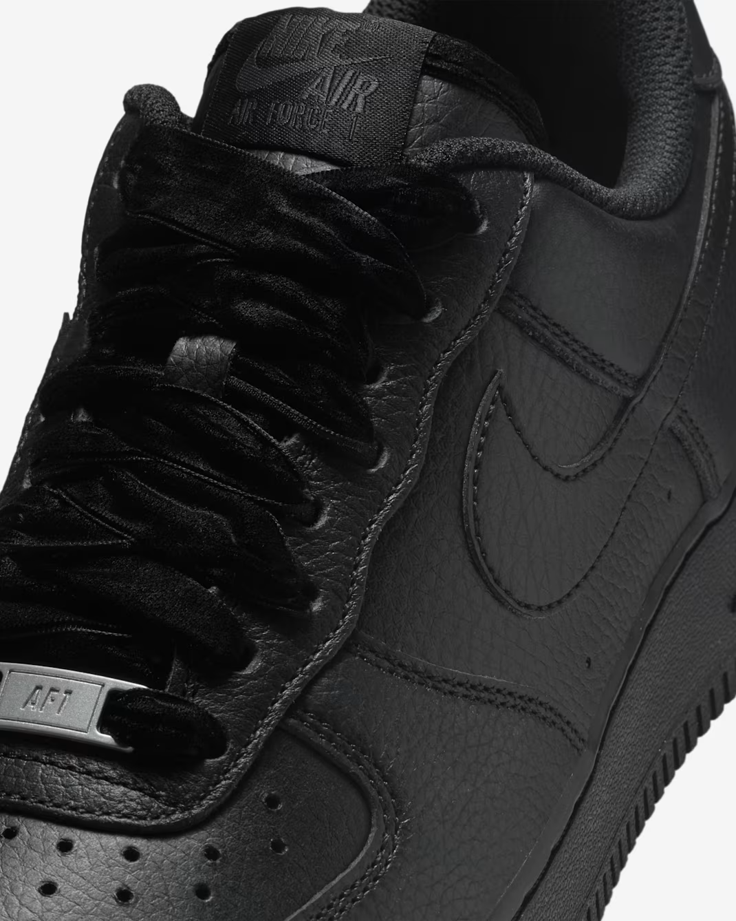 HV4403-001 Nike Air Force 1 Low Ribbon Laces Triple Black (Women's)