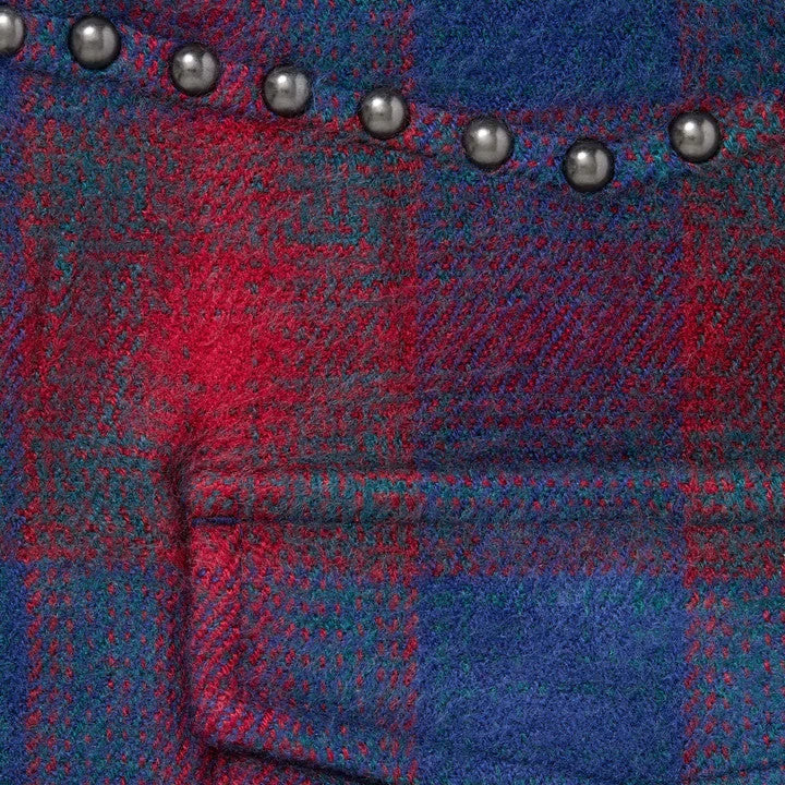 Supreme Studded Shadow Plaid Zip Up Shirt Navy