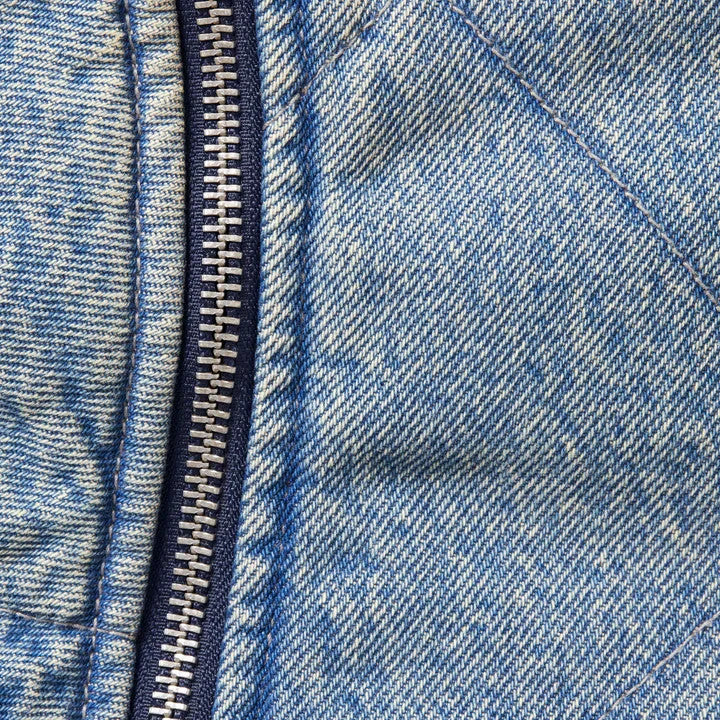 Supreme Zip-Off Sleeve Quilted Bomber Jacket Denim