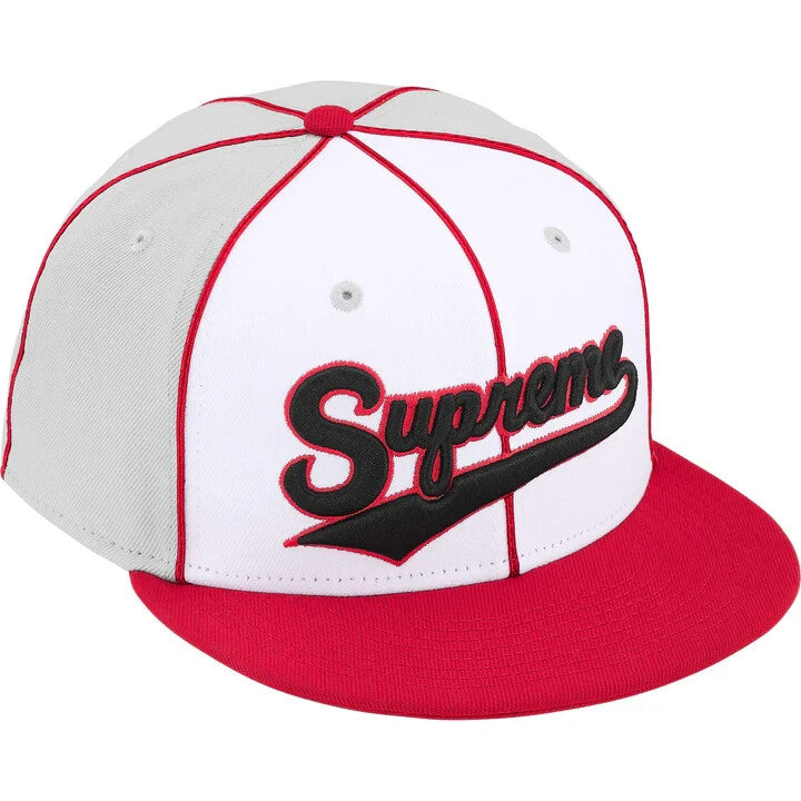 Supreme Piping Script Logo New Era Grey