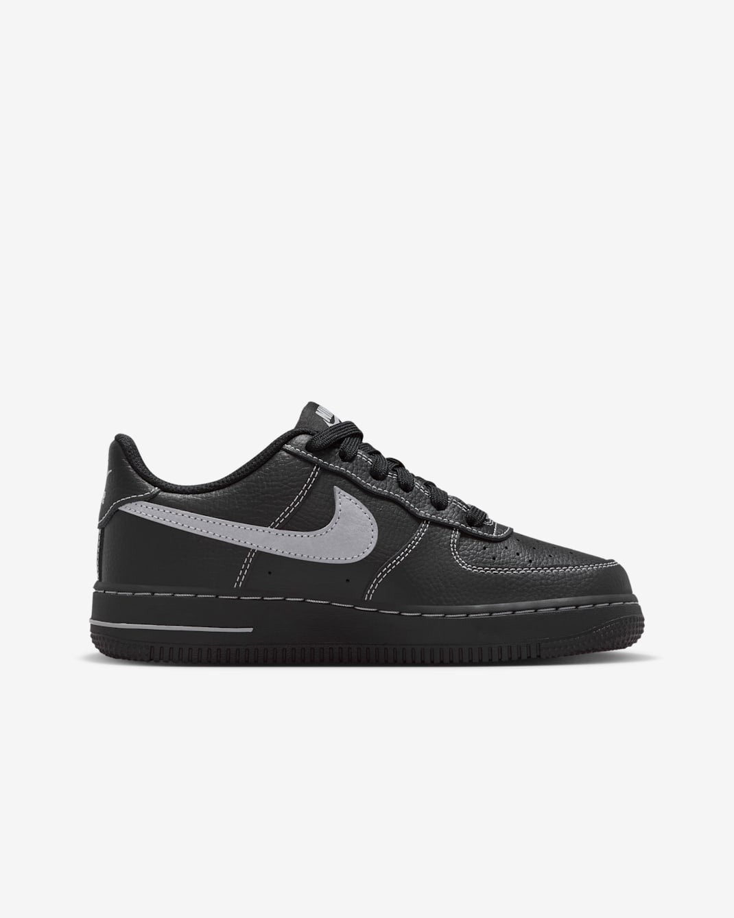 HV4762-003 Nike GS Air Force 1 LV8 Triple Black Wolf Grey