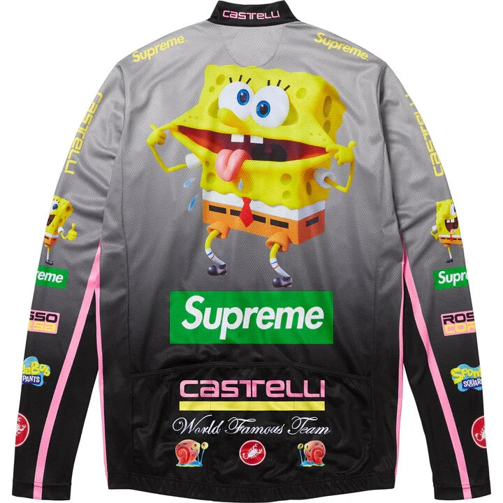 Supreme SpongeBob SquarePants Castelli L/S Cycling Jersey Black