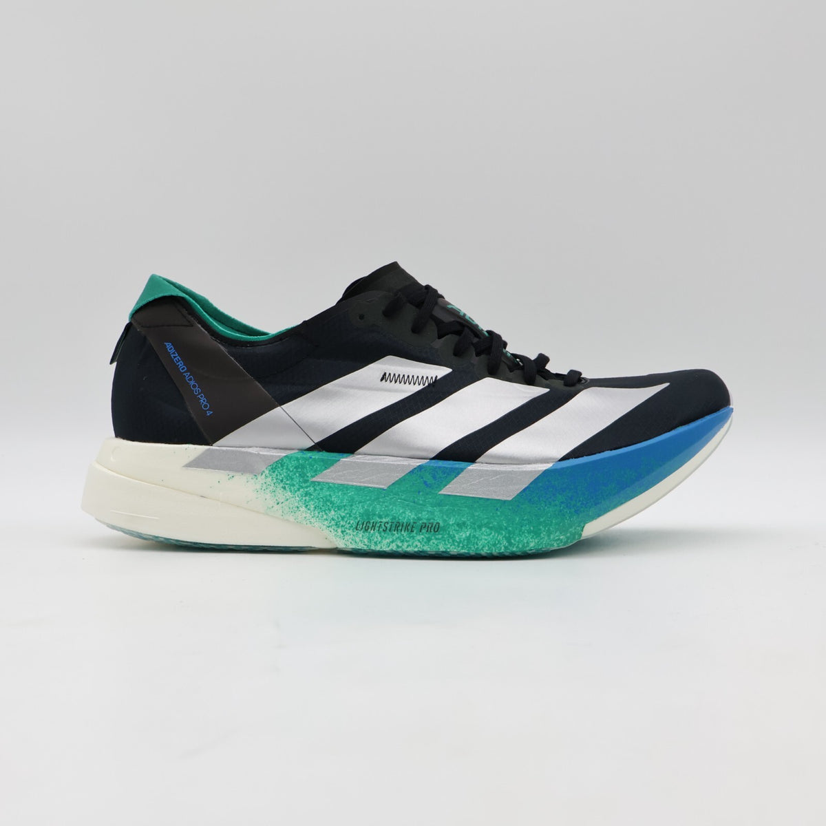JR6365 adidas Adizero Adios Pro 4 Core Black Matte Silver Glory Green (Men's)