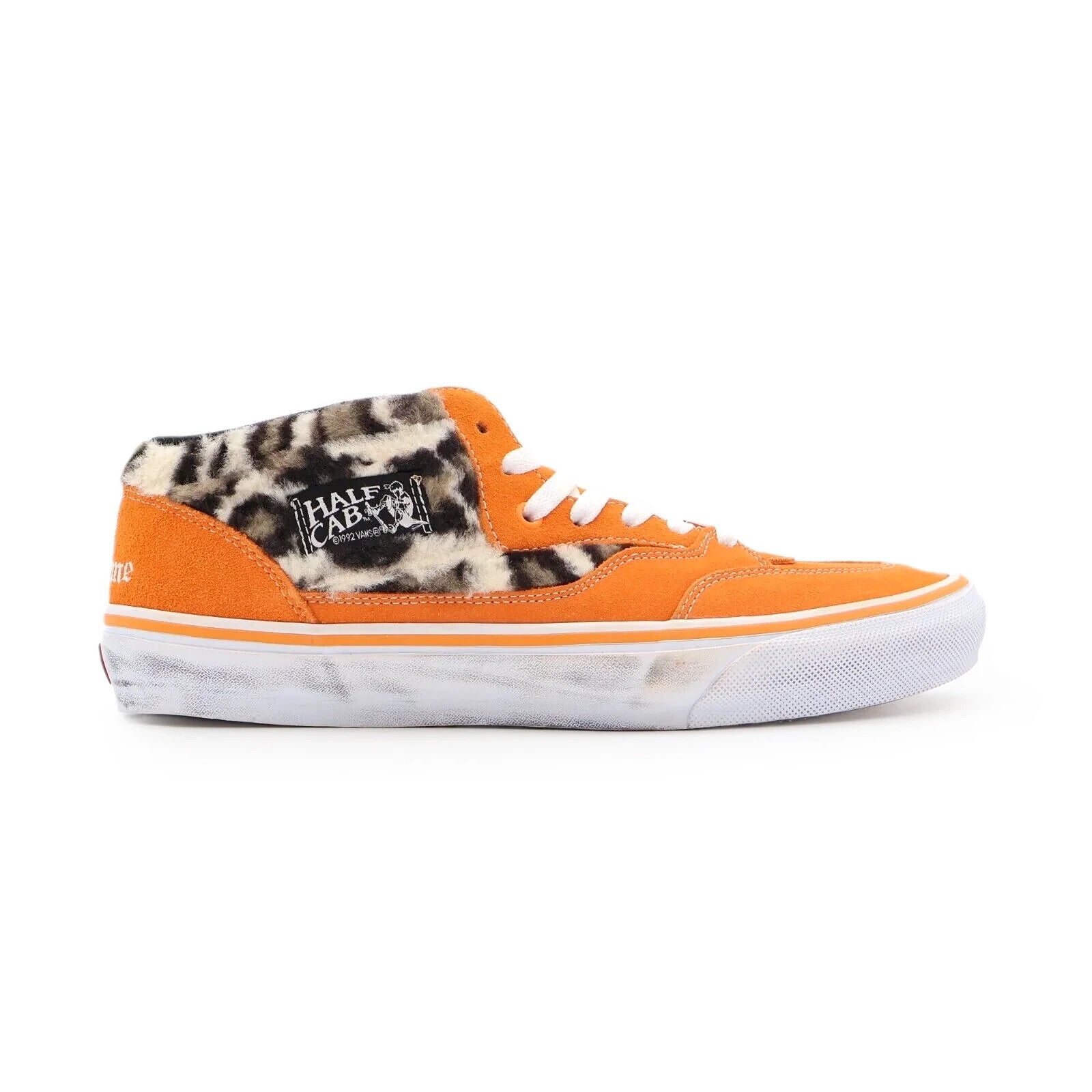VN0A5KYAORA Supreme Vans Leopard Half Cab Orange White Brown (Men's)