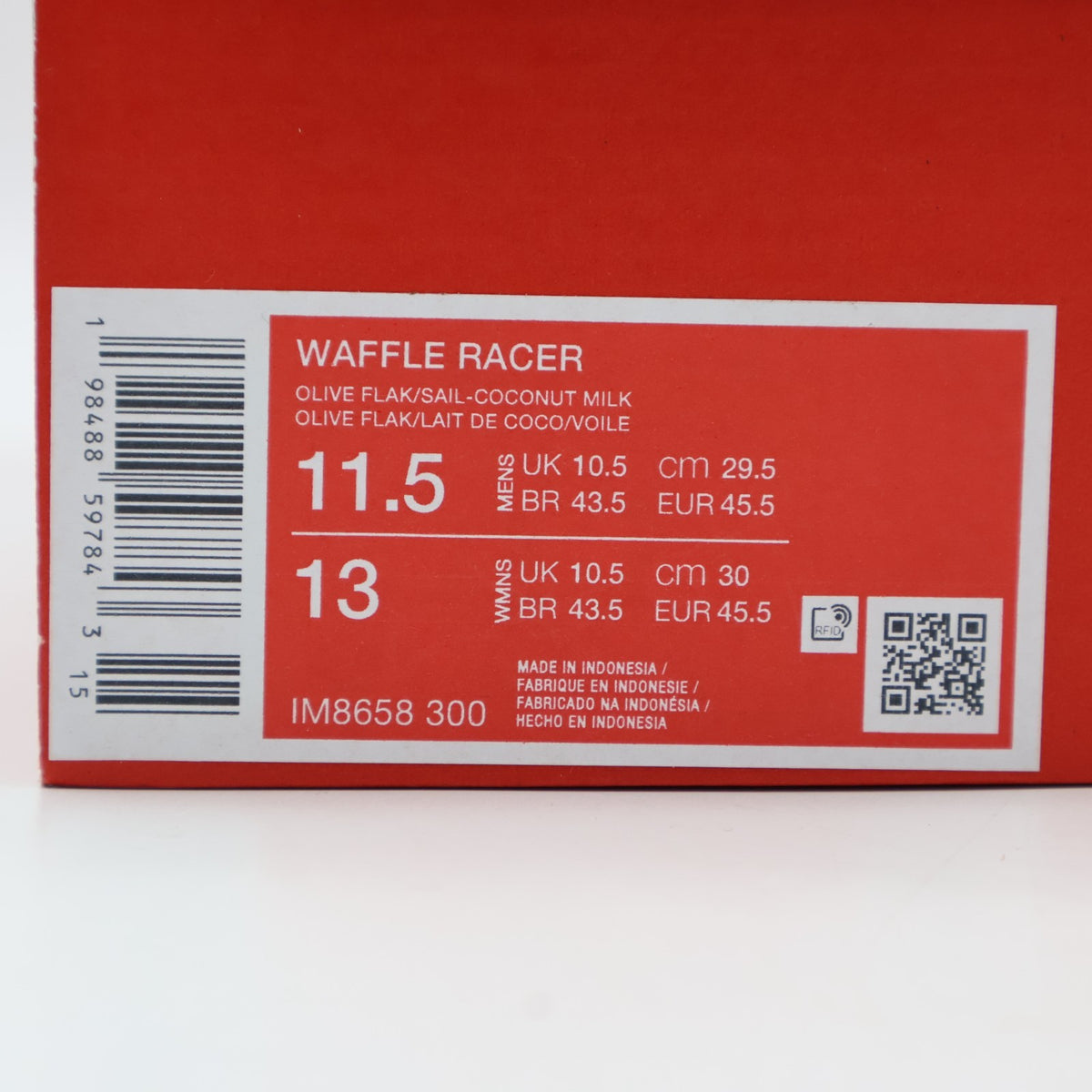 IM8658-300 Nike Waffle Racer Olive Flak Sail Coconut Milk Black (Men's)