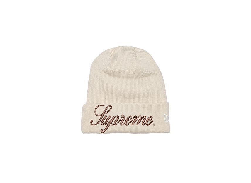 Supreme New Era Script Beanie "Stone"