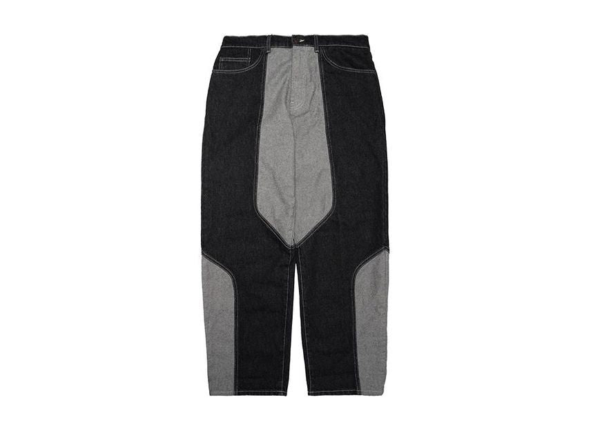 Supreme 2-Tone Paneled Baggy Jean Black