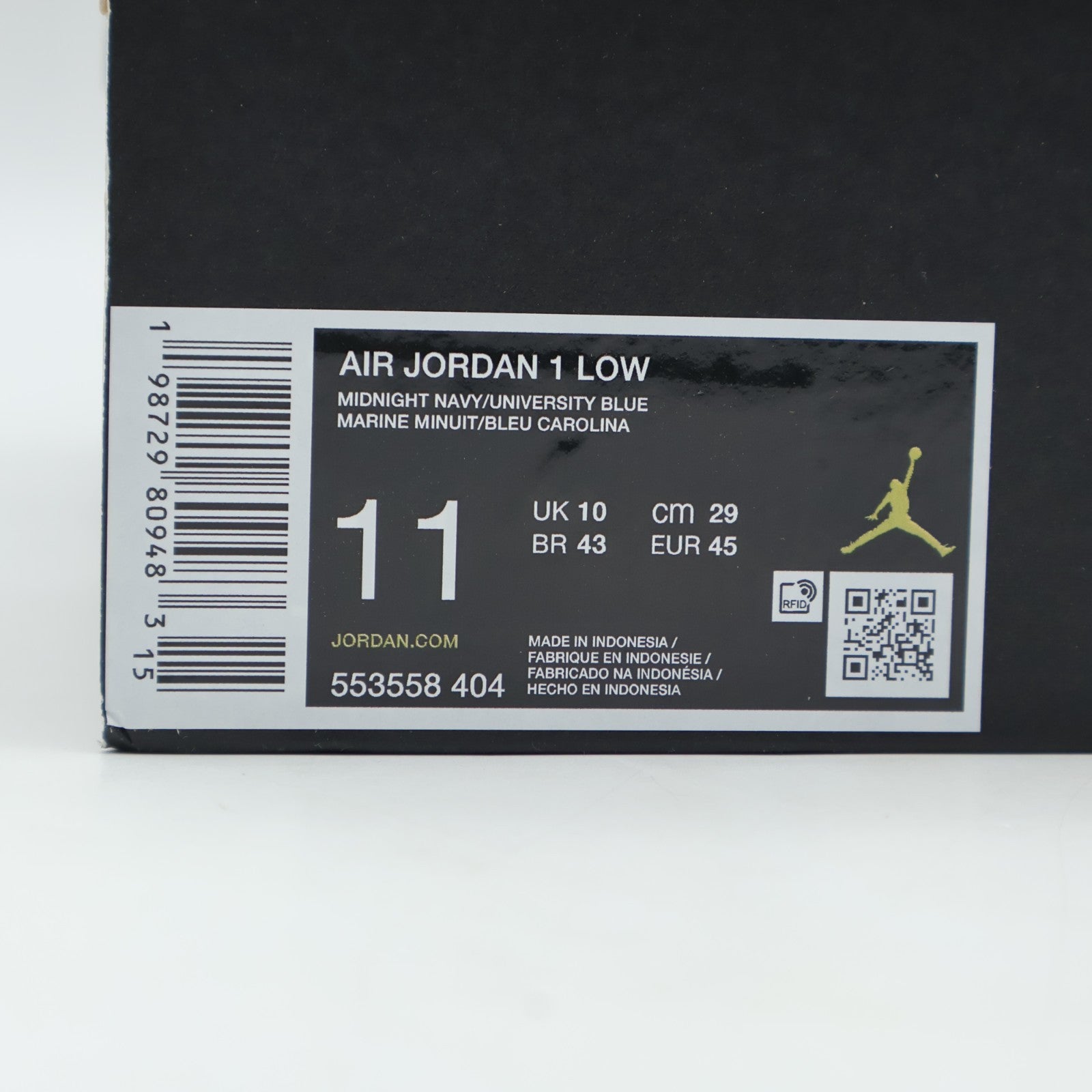 553558-404 Nike Air Jordan 1 Low Midnight Navy (Men's)