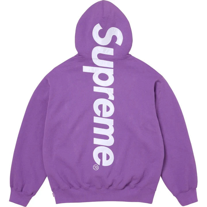 Supreme Satin Applique Hooded Sweatshirt Violet