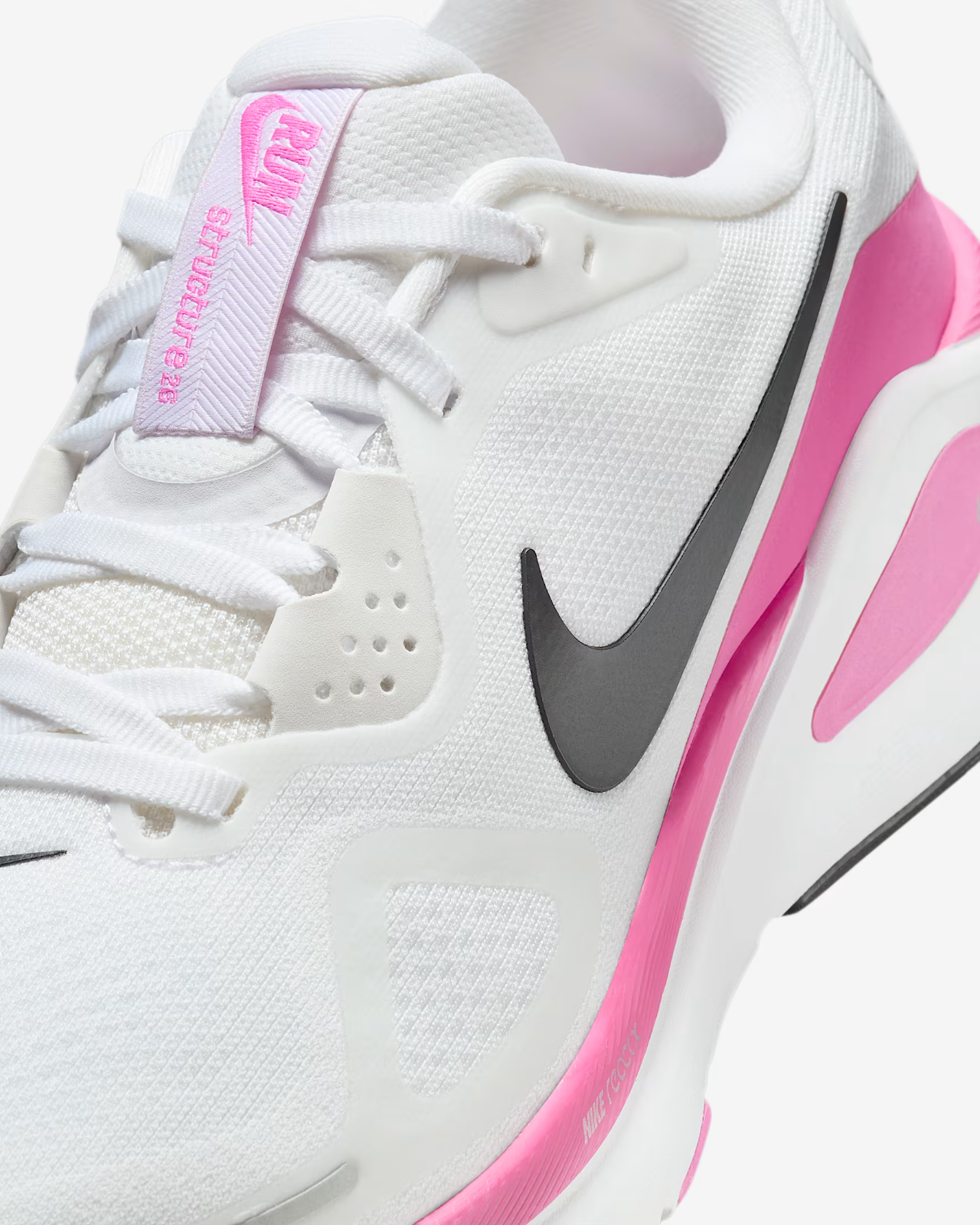 HJ1101-104 Nike  Structure 26 White Playful Pink Metallic Silver Black (Women's)