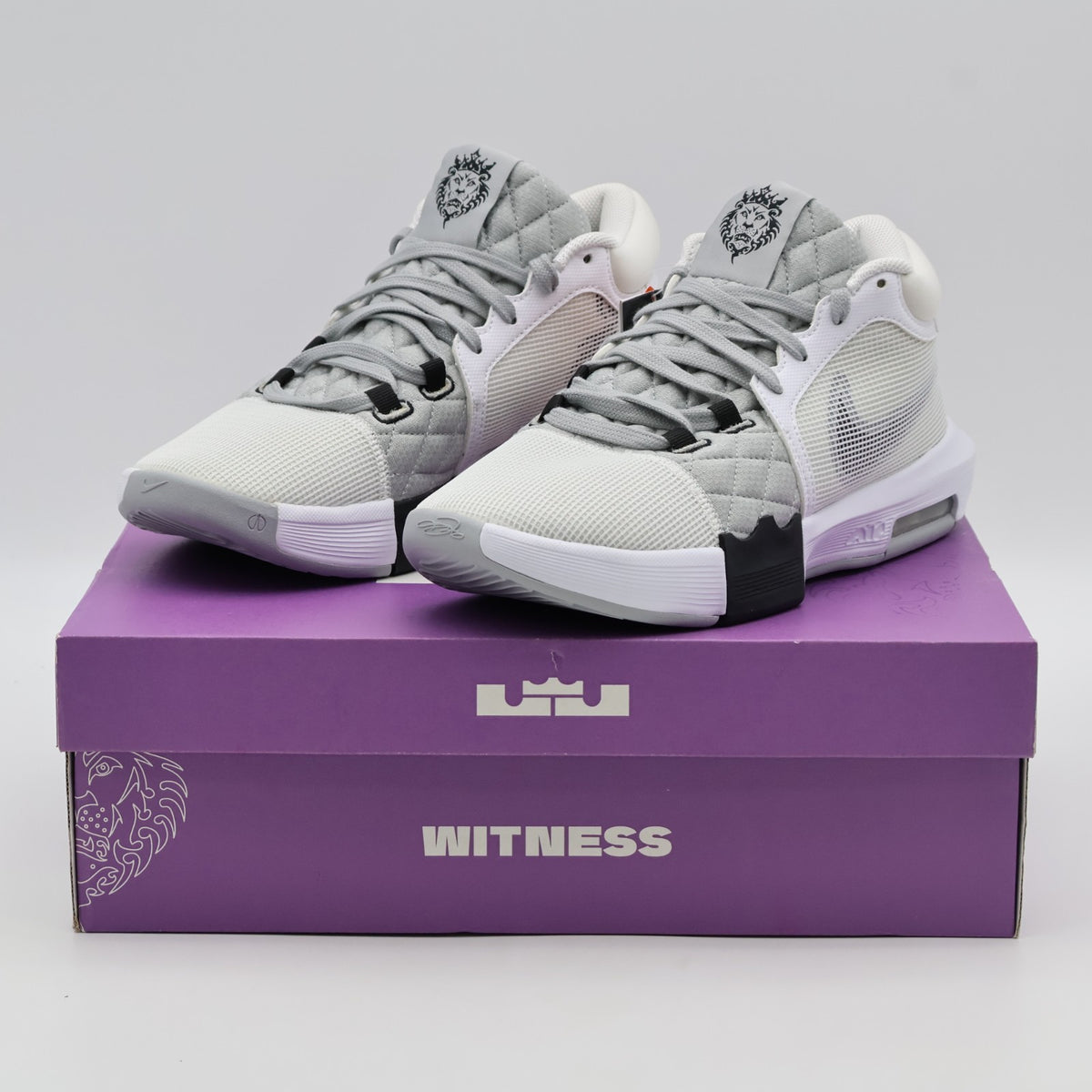 FB2237-100 Nike LeBron Witness 8 White Light Smoke Grey Black (Men's)