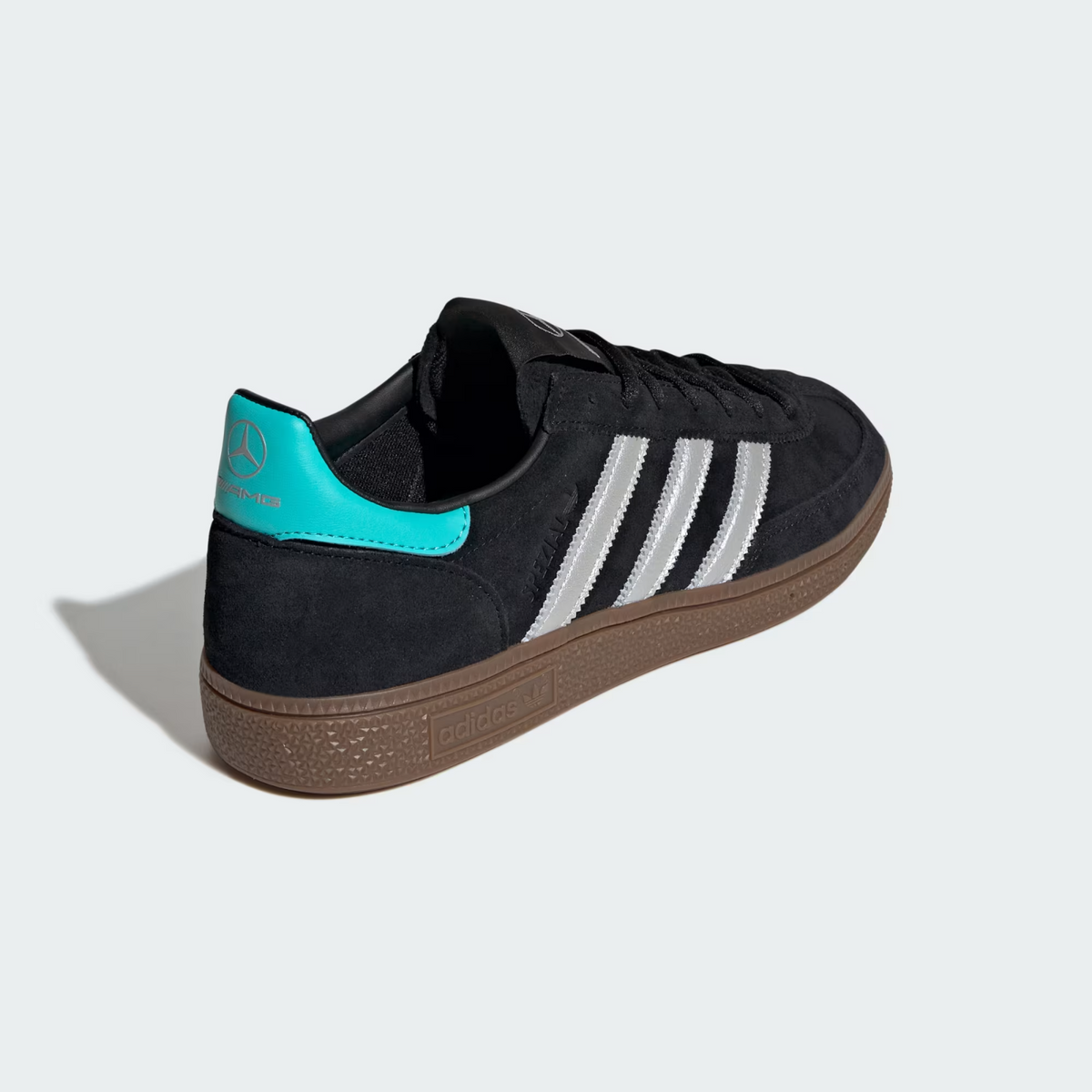 KJ1185 Mercedes AMG adidas Handball Spezial Core Black Silver Metallic (Men's)