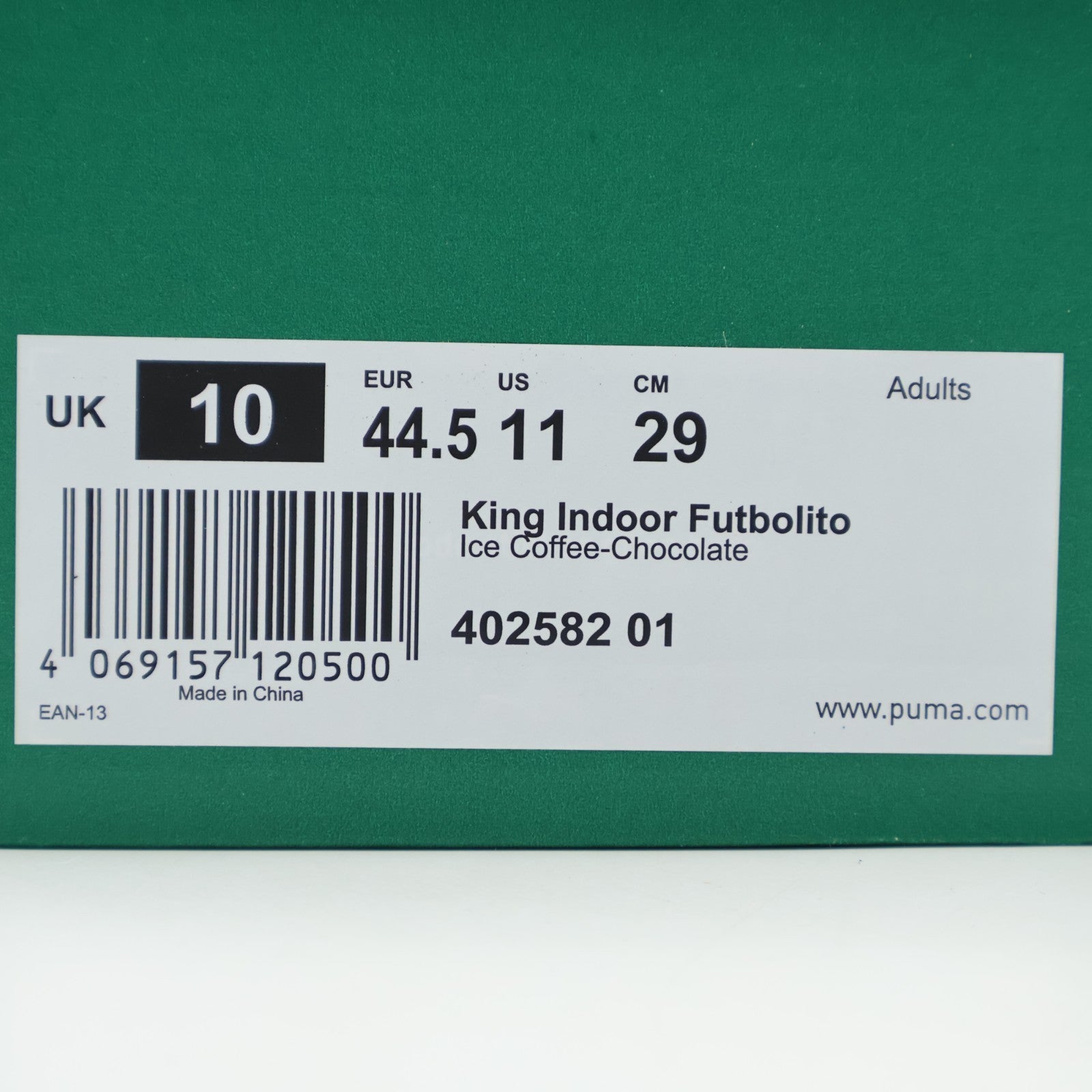 402582-01 Puma King Indoor Futbolito Ice Coffee Chocolate (Men's)
