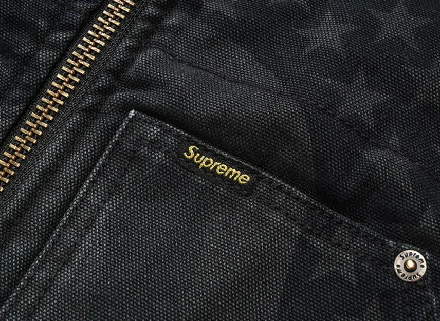 Supreme Flag Quilted Hooded Work Jacket "Black"