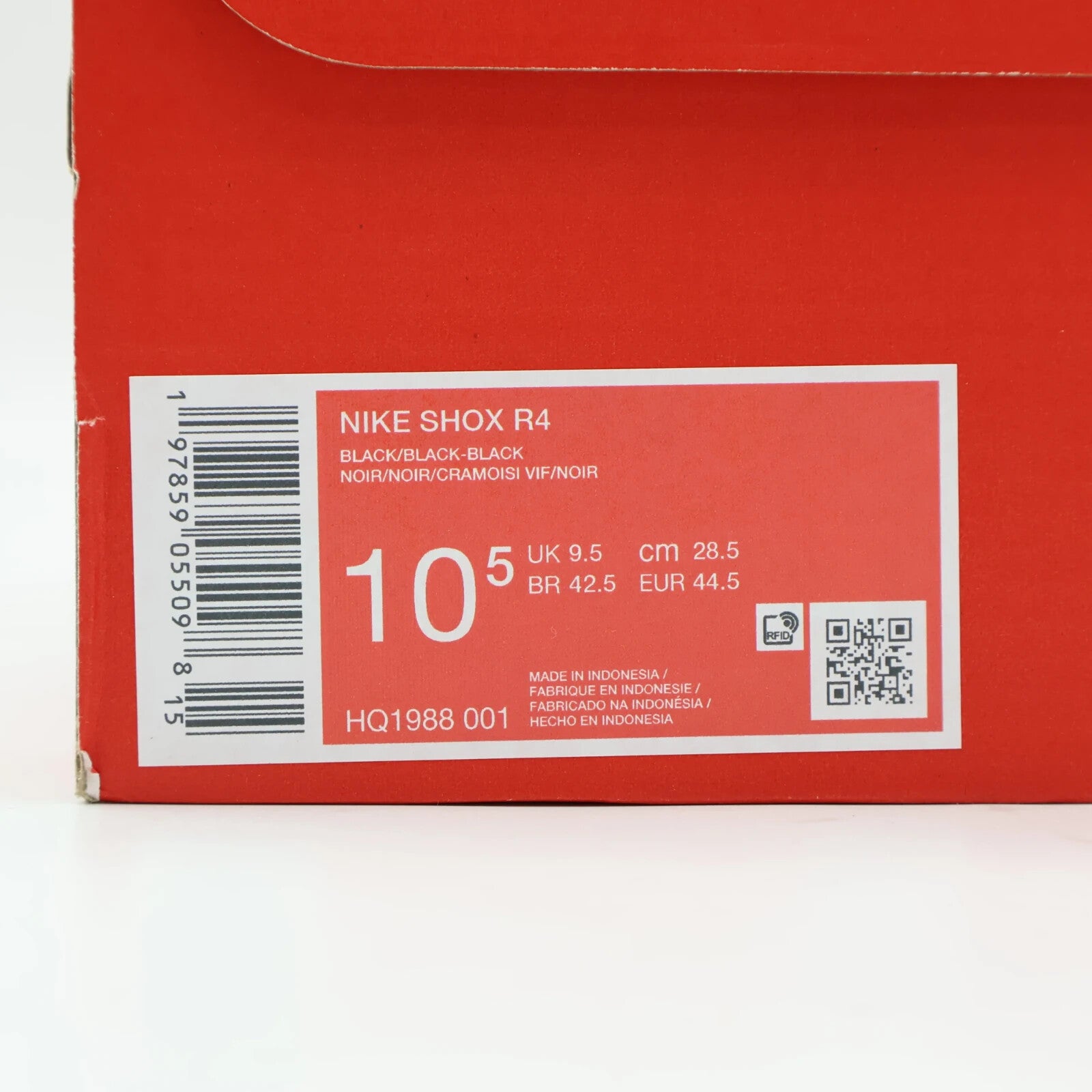 HQ1988-001 Nike Shox R4 Black Bright Crimson (Men's)