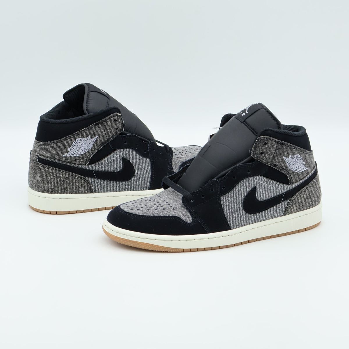 HJ4363-001 Nike Air Jordan 1 Mid Black Denim (Men's)