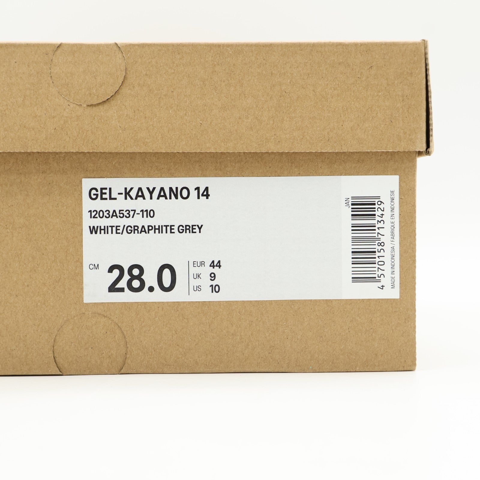 1203A537-110 Asics Gel-Kayano 14 White Graphite Grey (Men's)