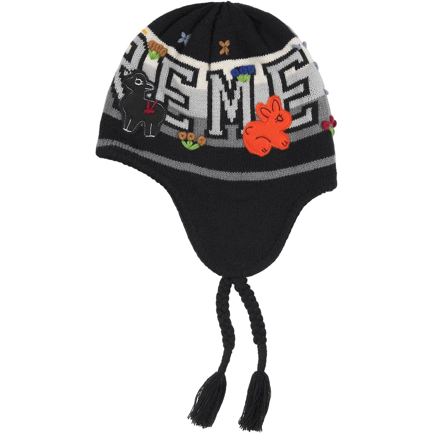 Supreme Felt Applique Earflap Beanie Black