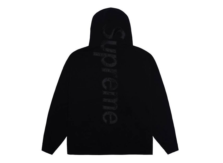 Supreme Satin Applique Hooded Sweatshirt Black