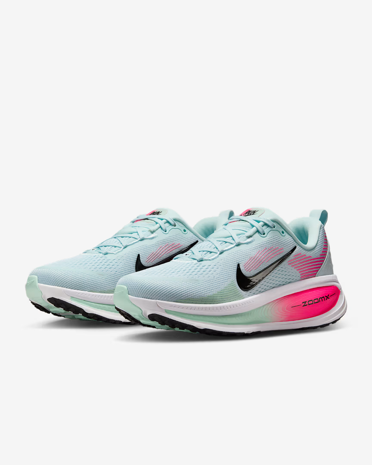 HM6804-400 Nike  Vomero 18 "Glacier Blue White Hyper Pink Black (Women's)