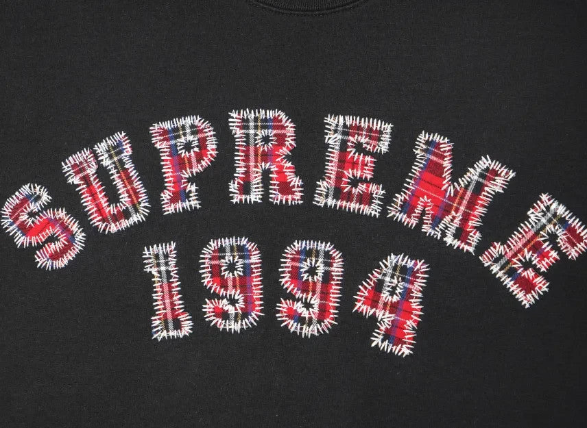 Supreme Plaid Arc Crewneck "Black