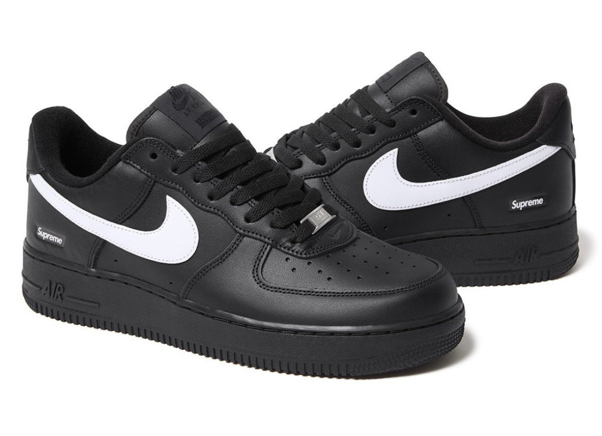 CU9225-002 Supreme Nike Air Force 1 Low Black White 25FW Week4 (Men's)