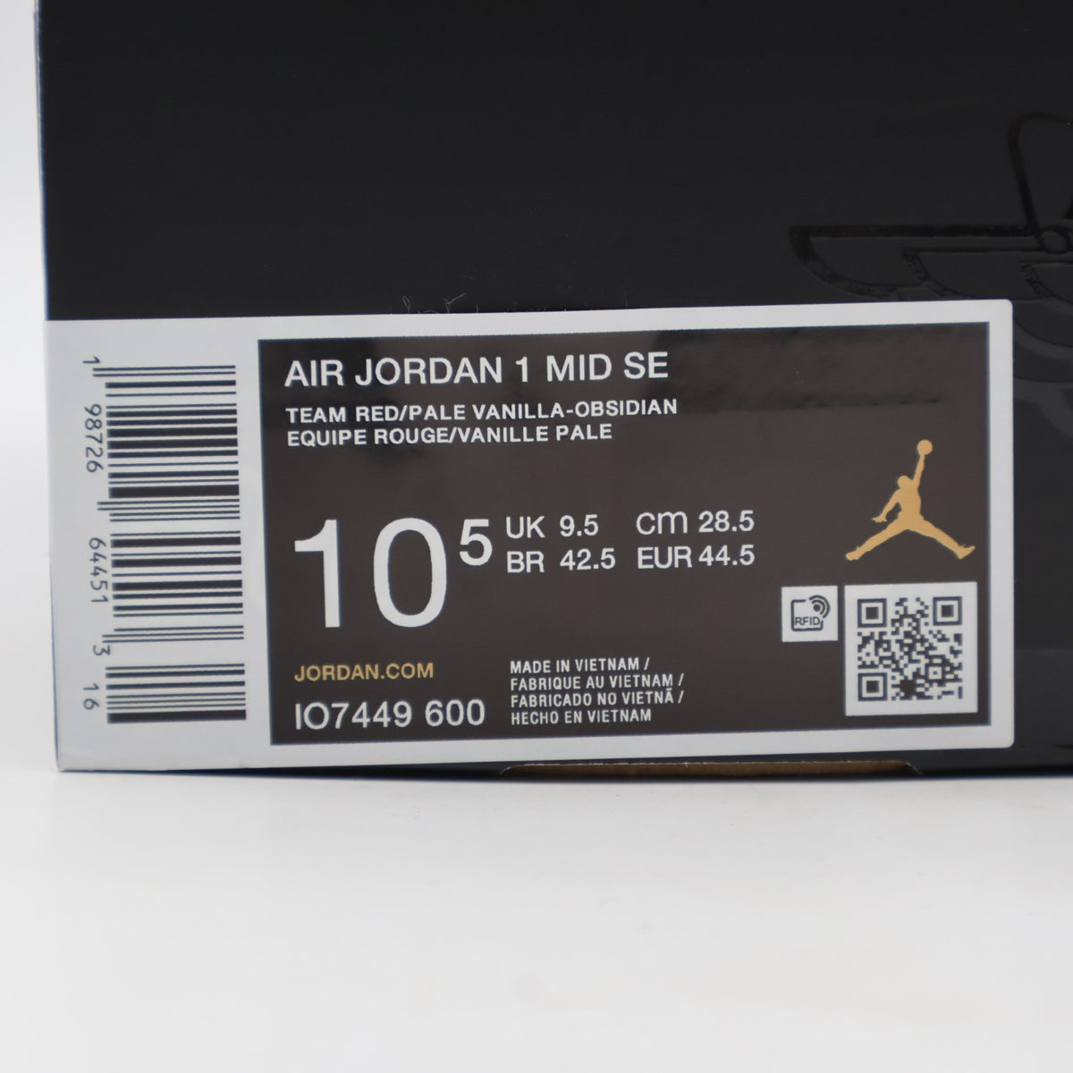 IO7449-600 Nike Air Jordan 1 Mid Team Red (Men's)