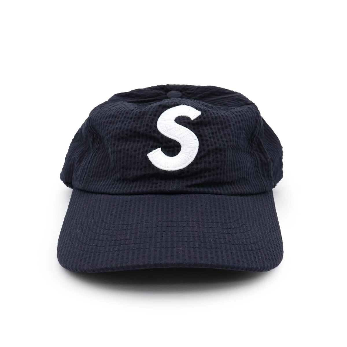 Supreme Seersucker S Logo 6-Panel Black
