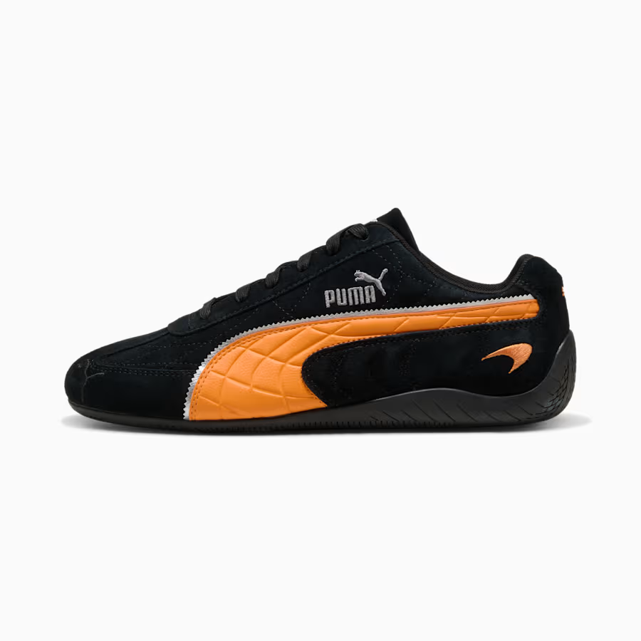 309452-01 McLaren Ã Puma Speedcat "PUMA Black/Bright Papaya" (Men's)
