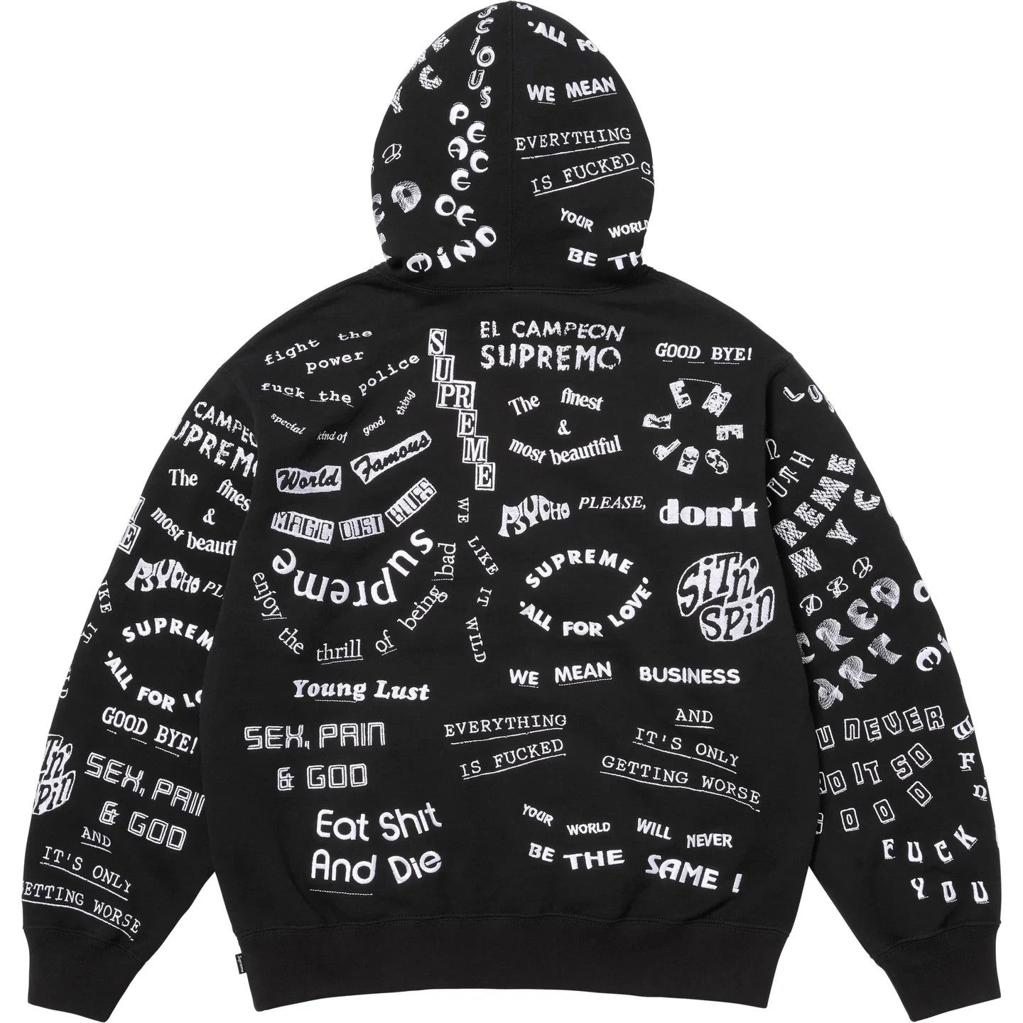 Supreme Too Deadly Hooded Sweatshirt Black