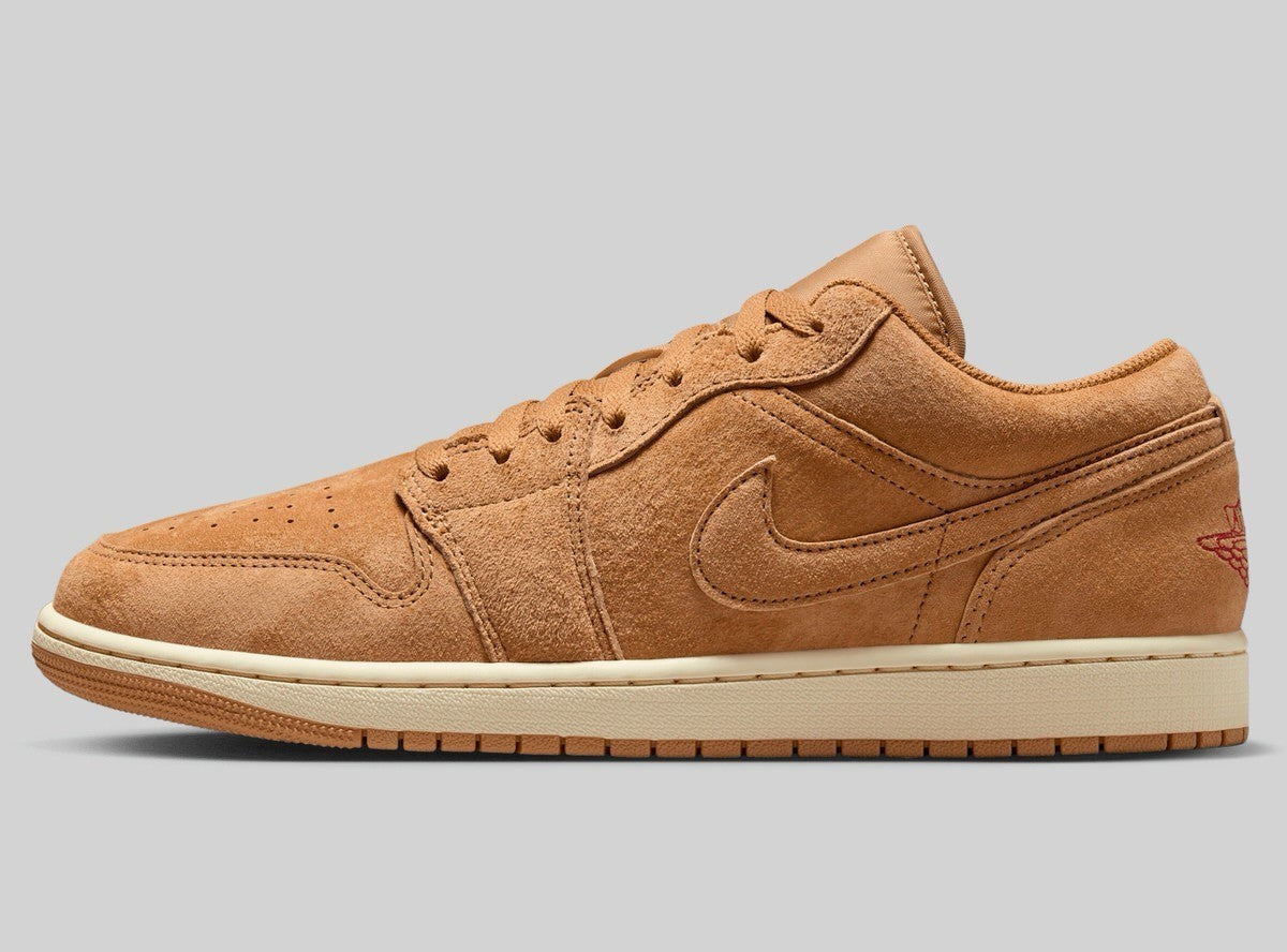 HV4089-200 NIKE AIR JORDAN 1 LOW FLAX VARSITY RED MUSLIN (Men's)