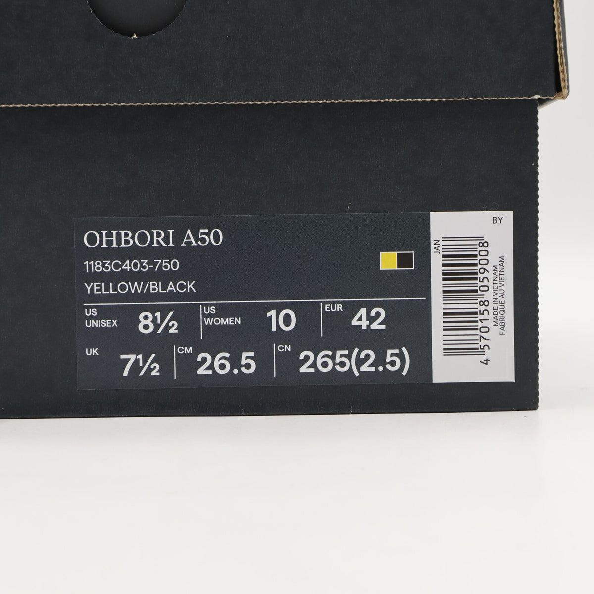 1183C403-750 Onitsuka Tiger Ohbori A50 Yellow Black (Men's)