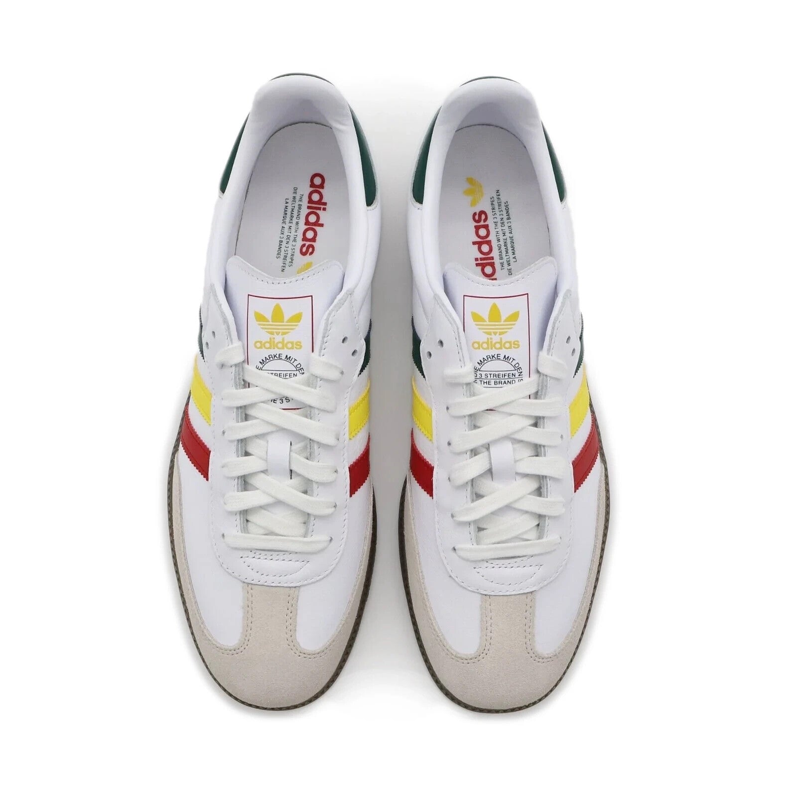 IH3118 adidas Originals Samba OG Rasta Cloud White Yellow Green Red (Men's)