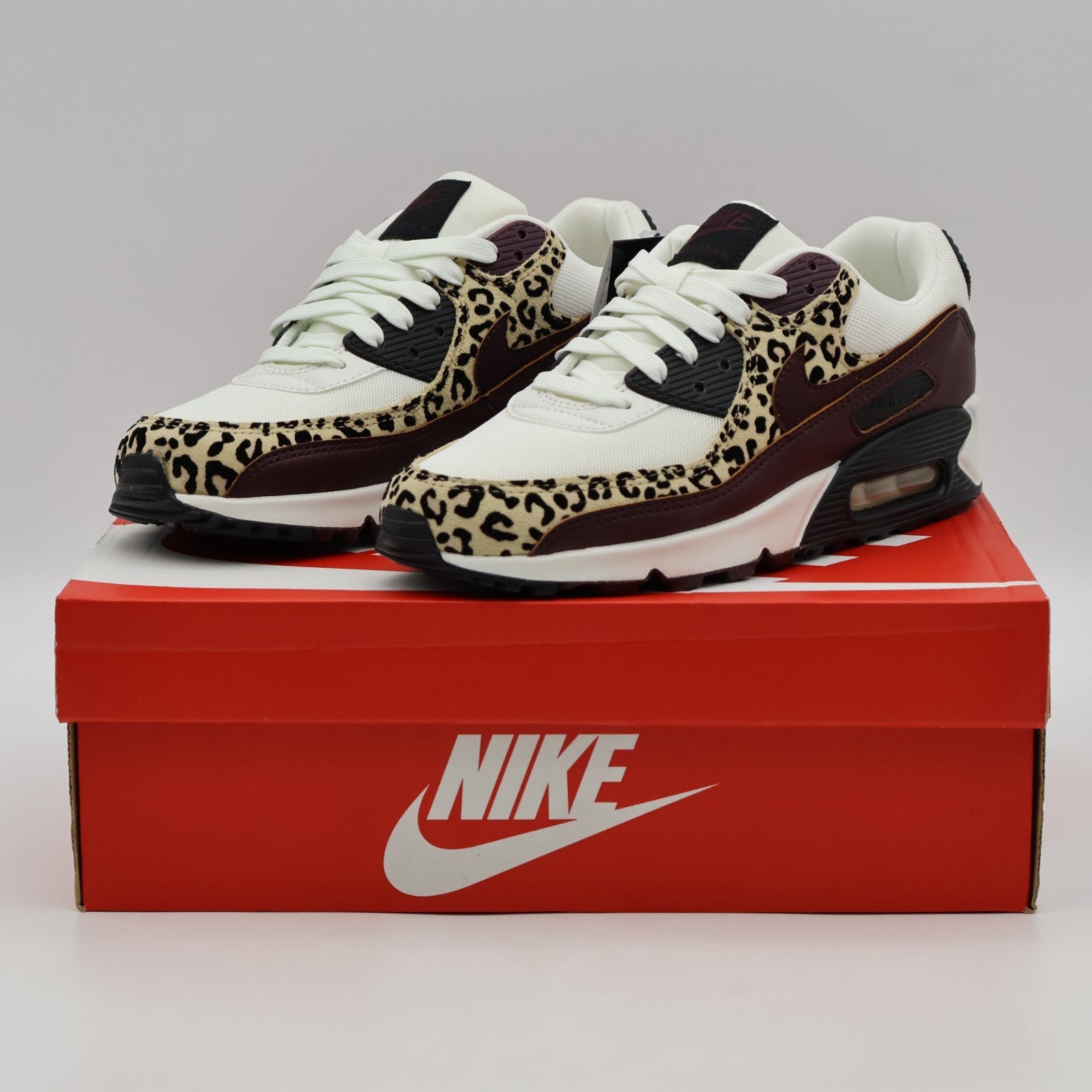 IF1619-102 Nike Women's Air Max 90 Leopard Burgundy (Women's)