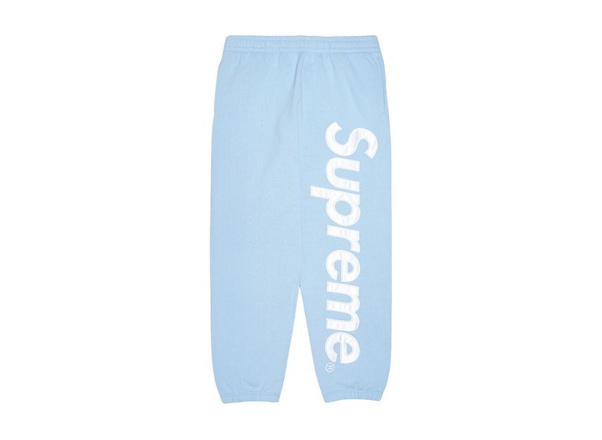 Supreme Satin Applique Sweatpant Light Blue