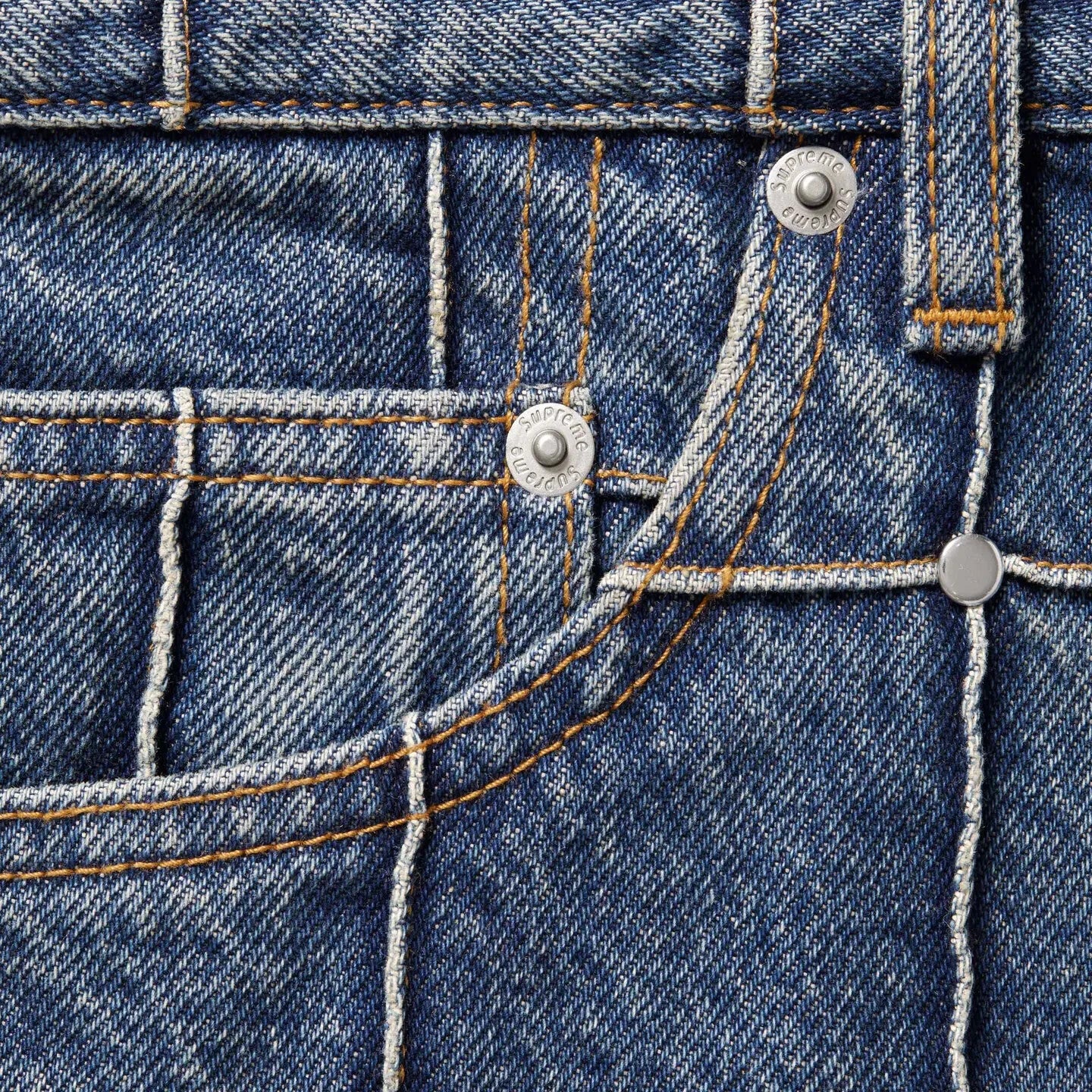 Supreme Studded Seam Loose Fit Jean Blue