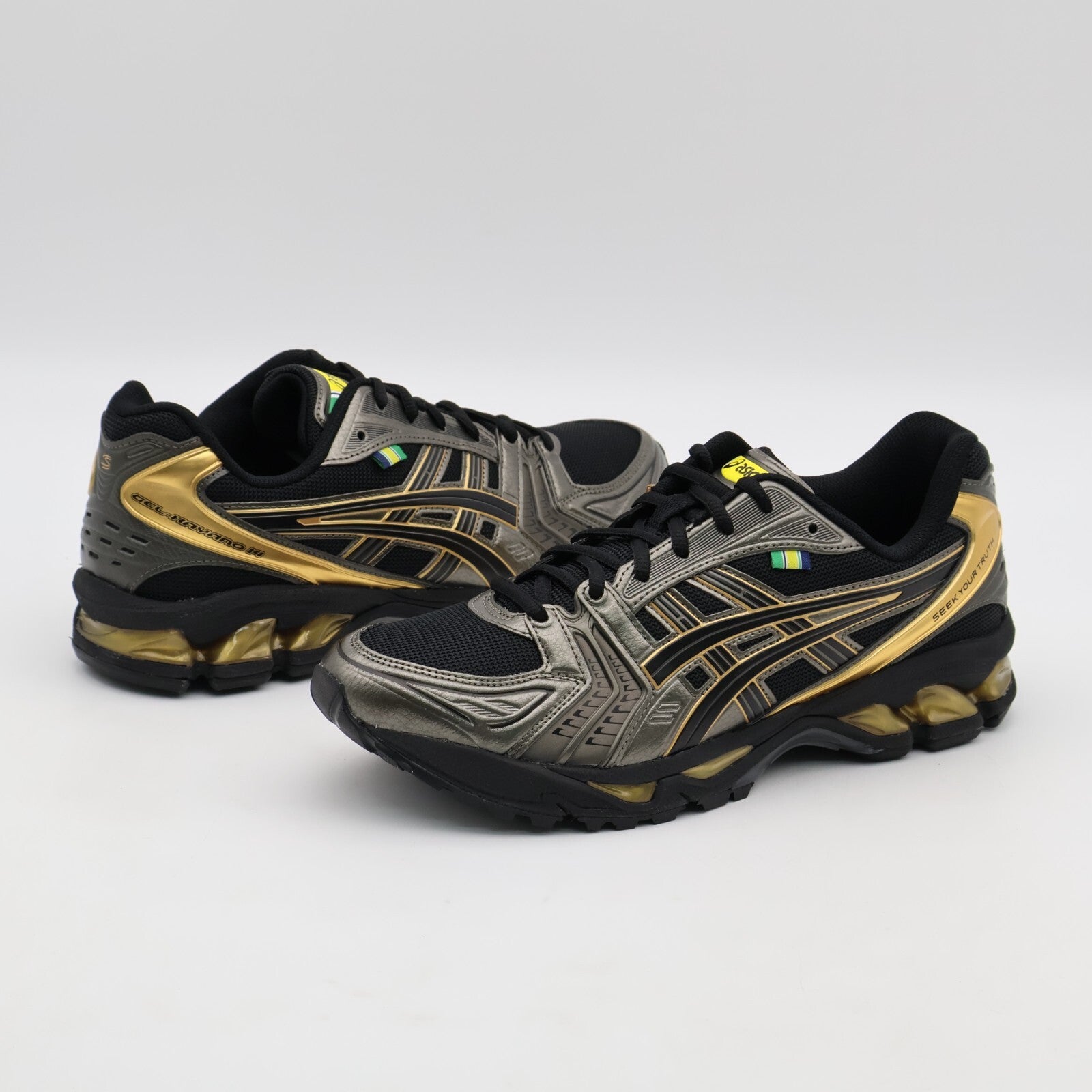 1203A860-001 Ayrton Senna Asics Gel-Kayano 14 Black Pure Gold (Men's)