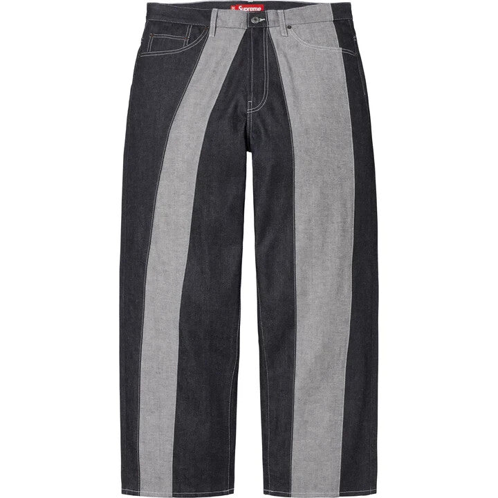 Supreme Paneled Stripe Baggy Jean Rigid Indigo