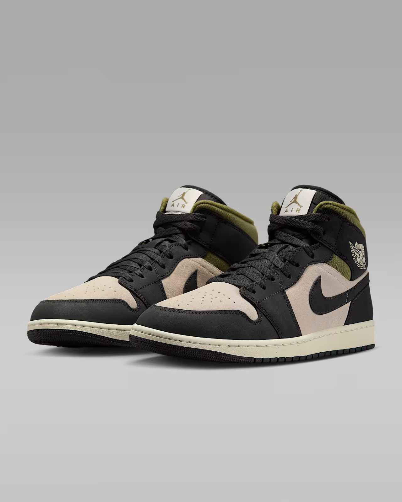 HV4091-102 Nike Air Jordan 1 Mid SE Light Orewood Brown Medium Olive Sail(Men's)