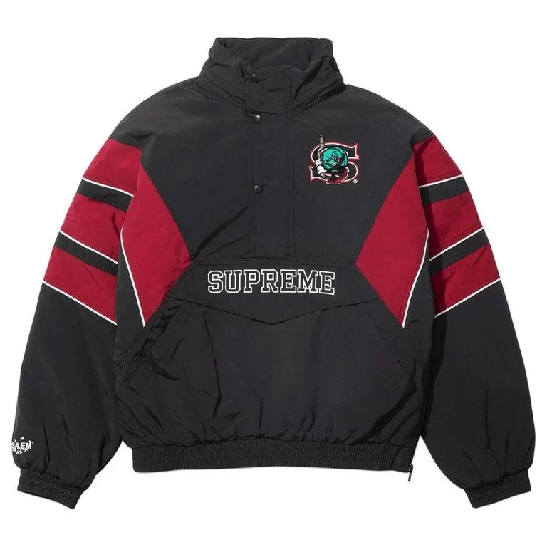 Supreme SALEM Half Zip Stadium Jacket Black