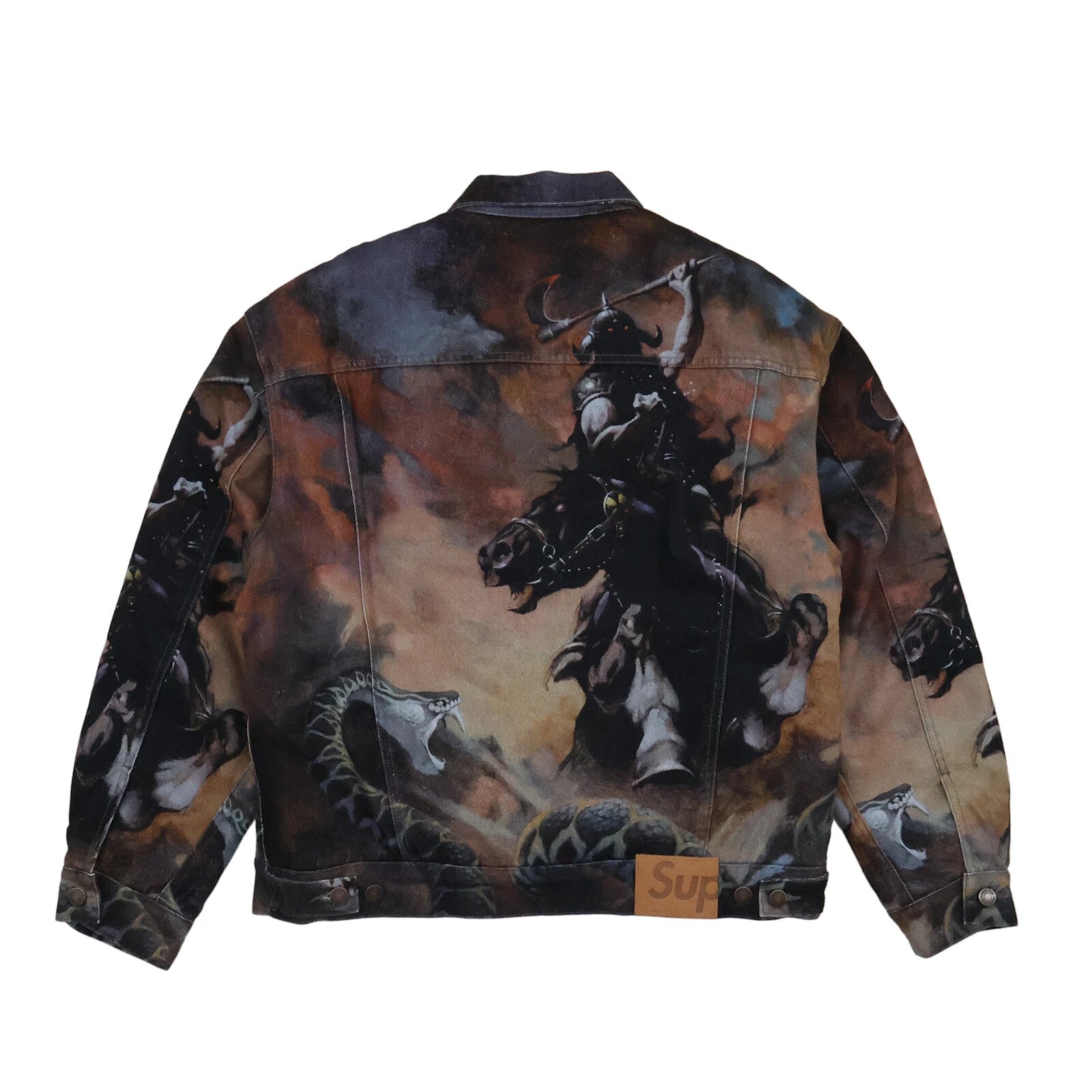 Supreme Frank Frazetta Faux Shearling Lined Trucker Jacket Multi