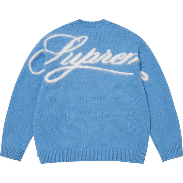 Supreme Angora Script Sweater Light Blue