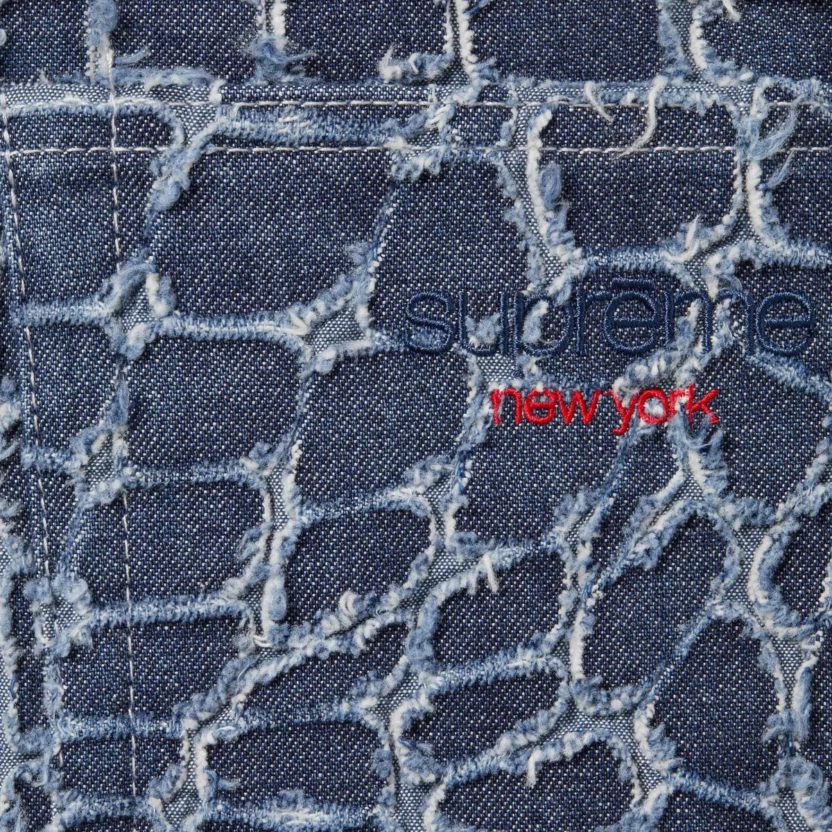 Supreme Frayed Croc Baggy Denim Short Indigo