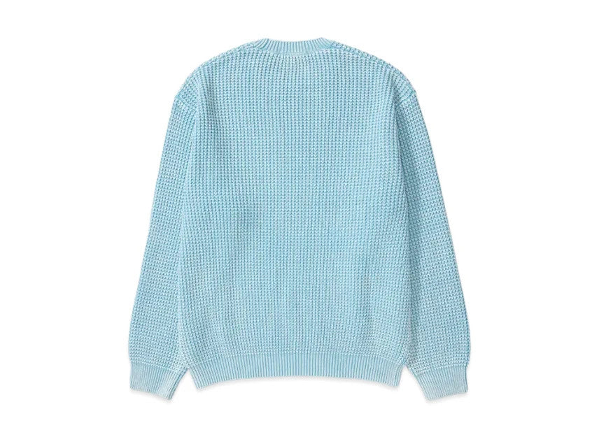 Supreme Washed Small Box Waffle Sweater "Light Blue"