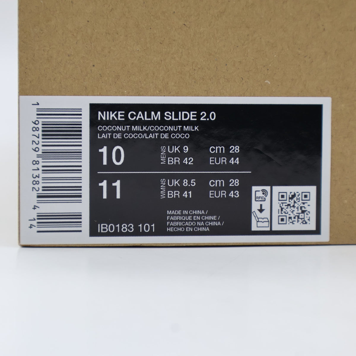 IB0183-101 Nike Calm 2.0 Slide Coconut Milk (Men's)