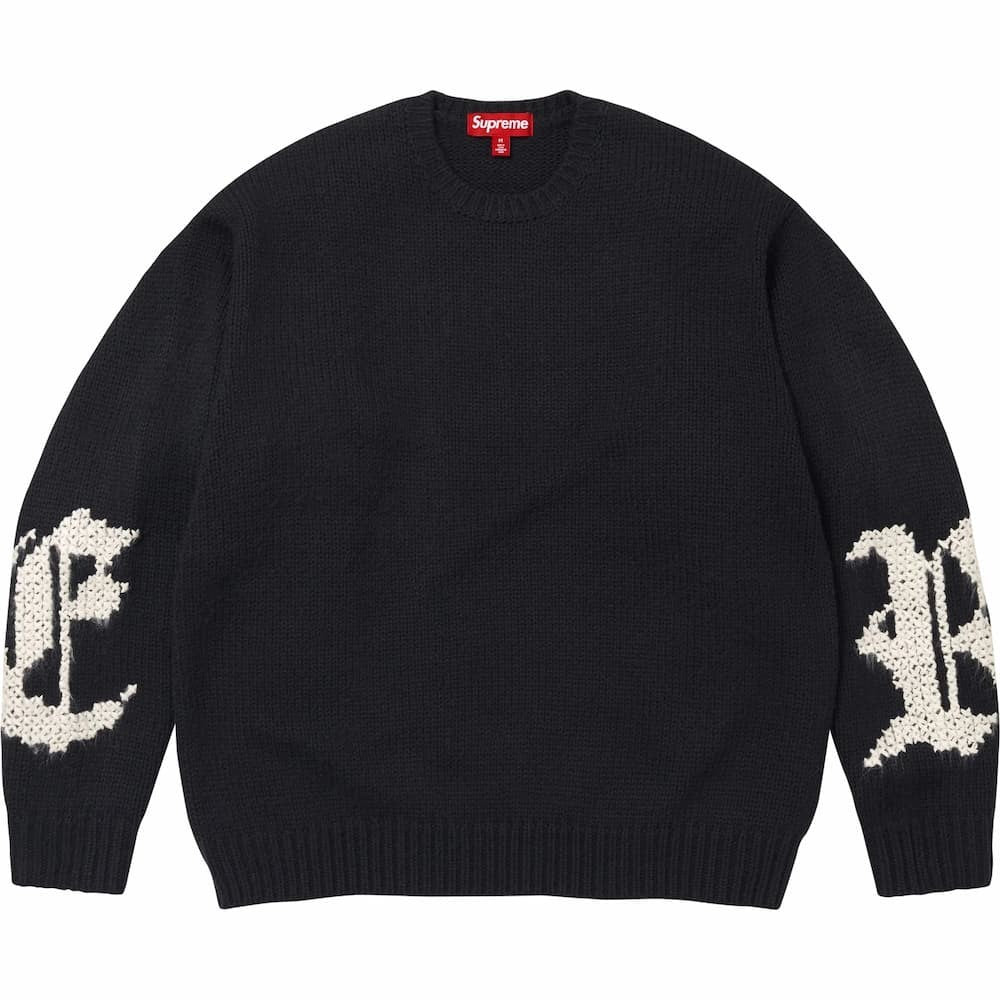 Supreme Cross Stitch Logo Sweater Black