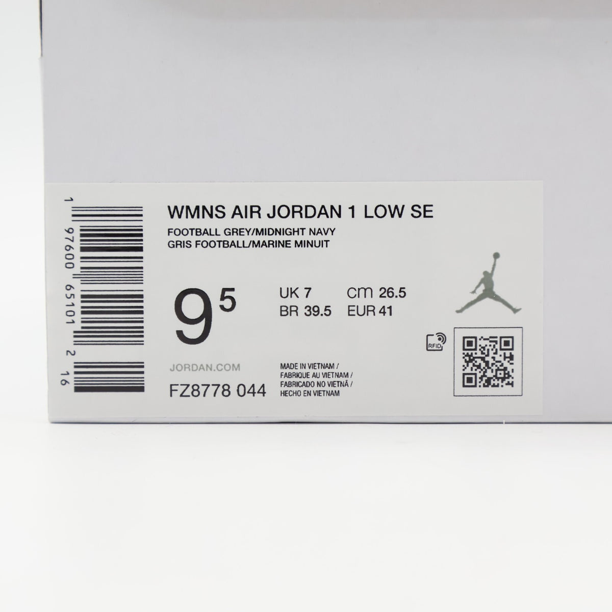 FZ8778-044 Nike Women's Air Jordan 1 Low Football Grey (Women's)