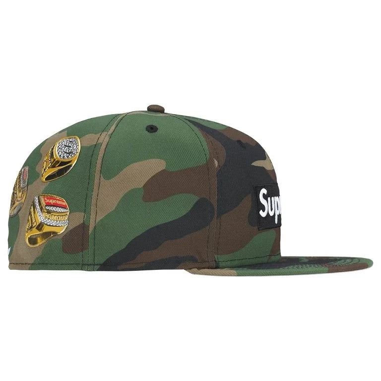 Supreme Rings Box Logo New Era Woodland Camo