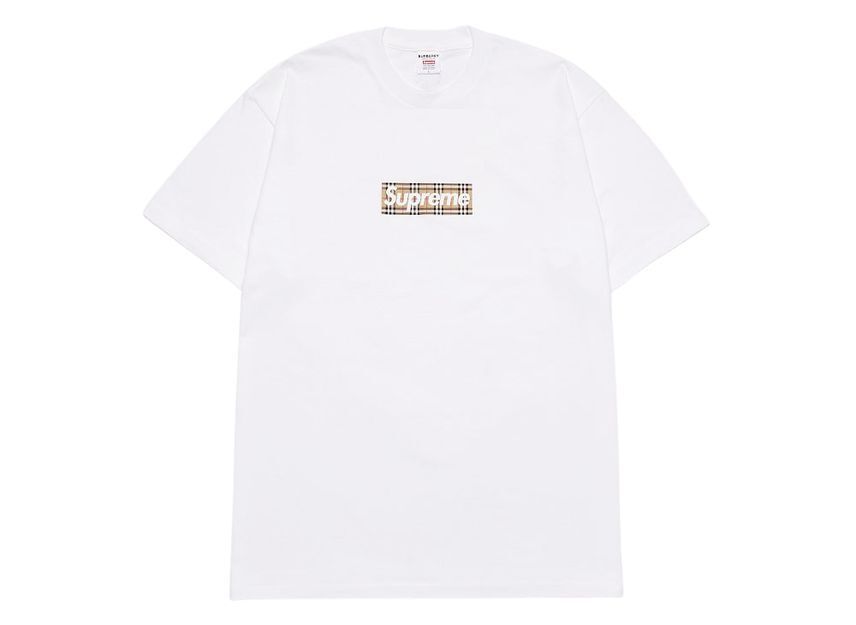 Supreme Burberry Box Logo Tee White