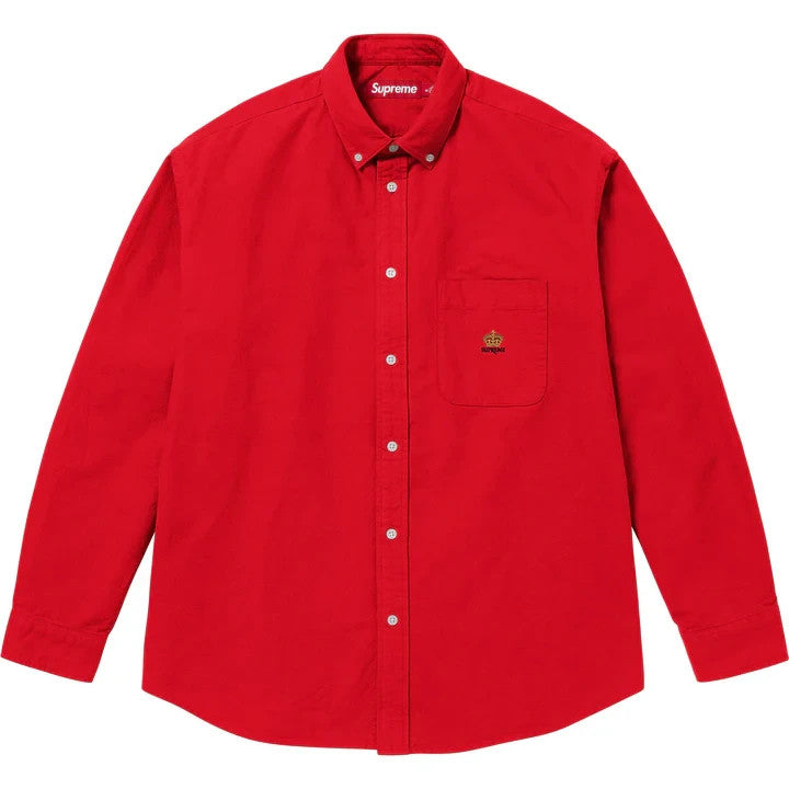 Supreme Loose Fit Flannel Oxford Shirt Red